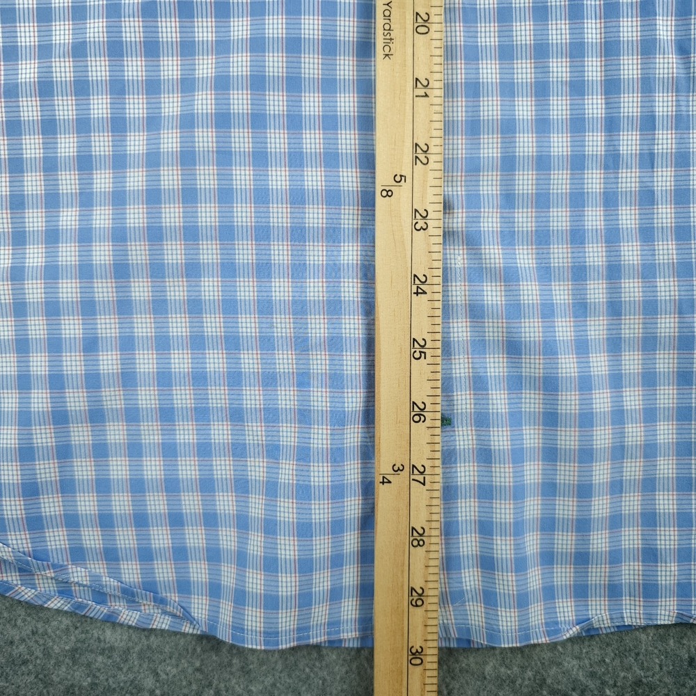 Charles Tyrwhitt Dress Shirt Men's 15.5 33 Slim Fit Blue Check Spread Collar - Picture 6 of 10